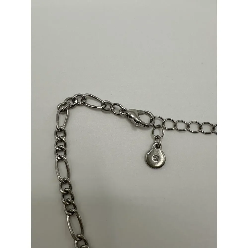 Silver Tone Chain Anklet With Butterfly Charms 8.5”
